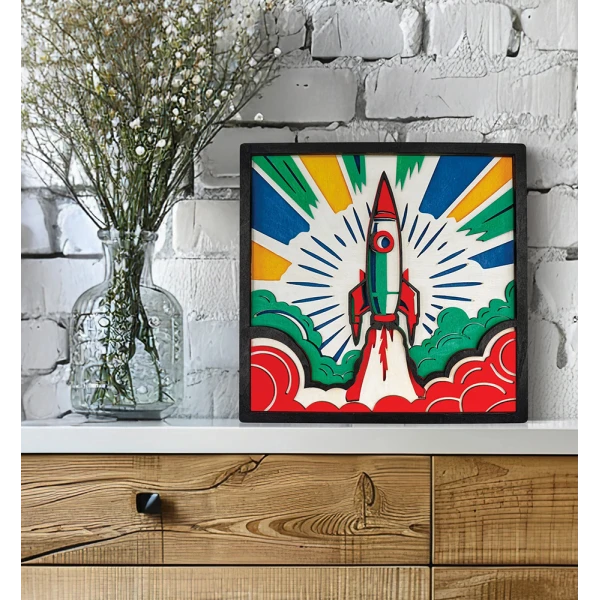 SPLAT PLANET WOODEN ART CRAFT KIT SPACESHIP