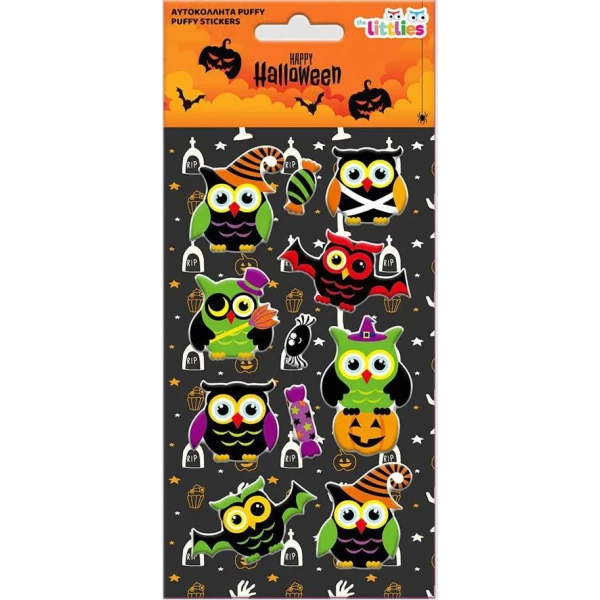 THE LITTLIES HALLOWEEN ΑΥΤΟΚΟΛΛΗΤΑ PUFFY 10X22εκ. - ΔΙΑΦΟΡΑ ΣΧΕΔΙΑ
