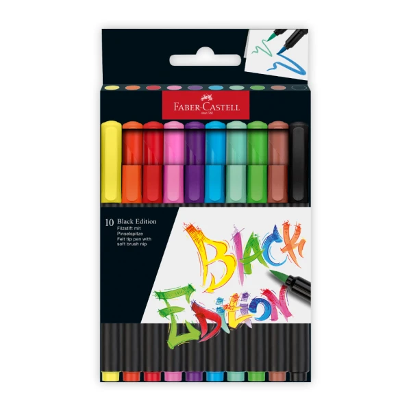 FABER-CASTELL ΜΑΡΚΑΔΟΡΟΙ BLACK EDITION ΣΕΤ 10 ΧΡΩΜΑΤΑ