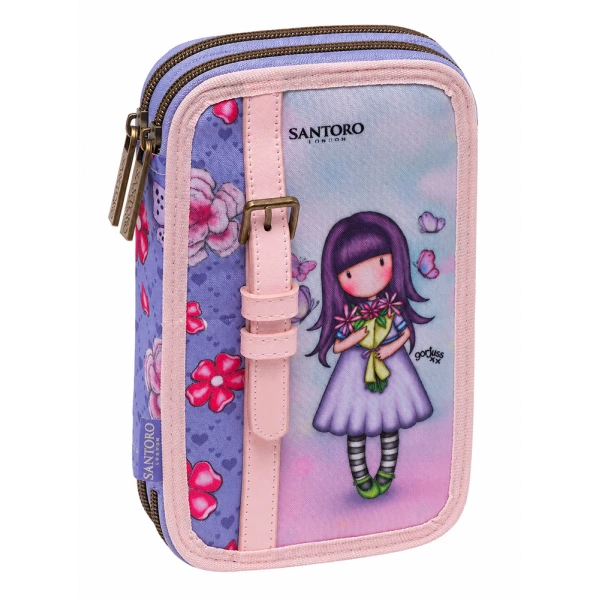 FULL DOUBLE PENCIL CASE GORJUSS LILAC