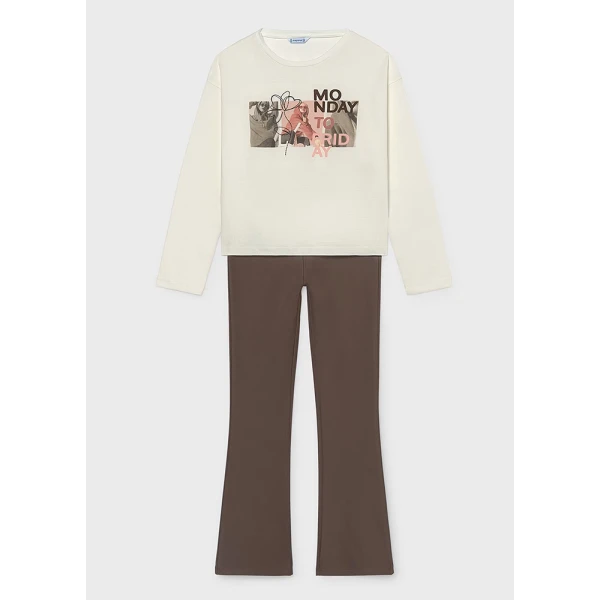 MAYORAL SET LEGGINGS BROWN
