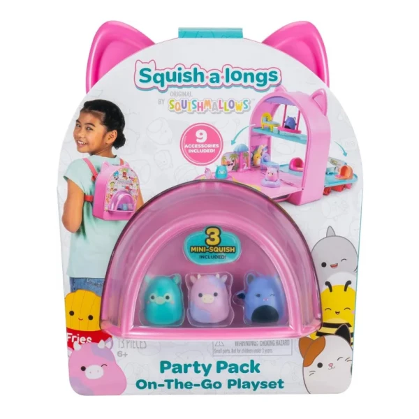 SQUISH-A-LONGS - ΣΕΤ ΠΑΙΧΝΙΔΙΟΥ ΤΣΑΝΤΑ ΠΛΑΤΗΣ 12 τεμ. ΜΕ ΦΙΓΟΥΡΕΣ & ΑΞΕΣΟΥΑΡ