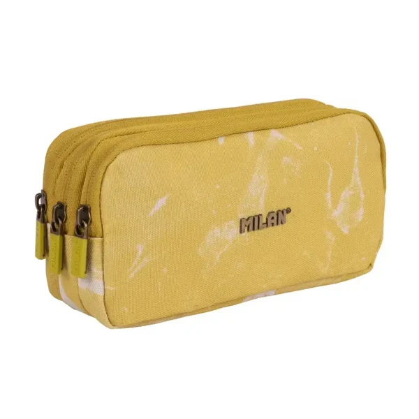 MILAN PENCIL CASE WITH 3 COMPARTMENTS 22X11X6.5 cm LAVA SERIES YELLOW