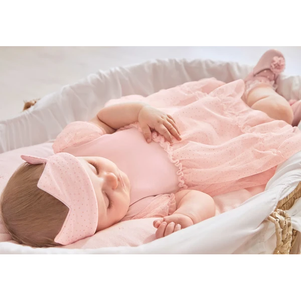 MAYORAL ROMPER TULLE SKIRT AND HEADBAND PINK