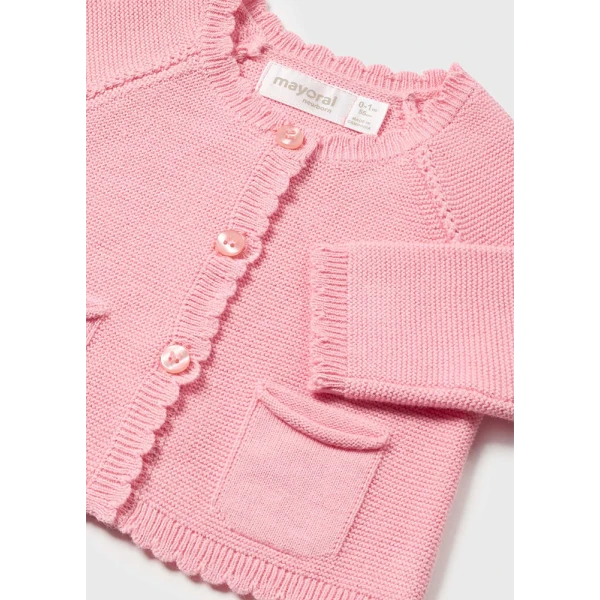 MAYORAL LONG KNIT CARDIGAN LIGHT SALMON