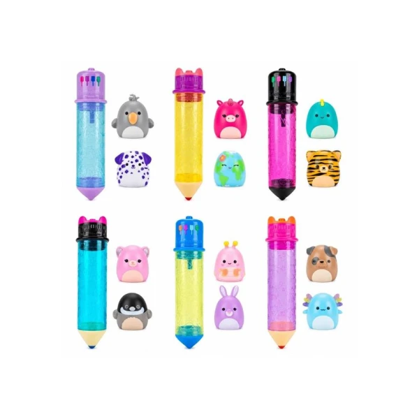 SQUISHMALLOWS SQUISH-A-LONGS SURPRISE PEN-CASE 4 PLACES WITH 2 FIGURES W6