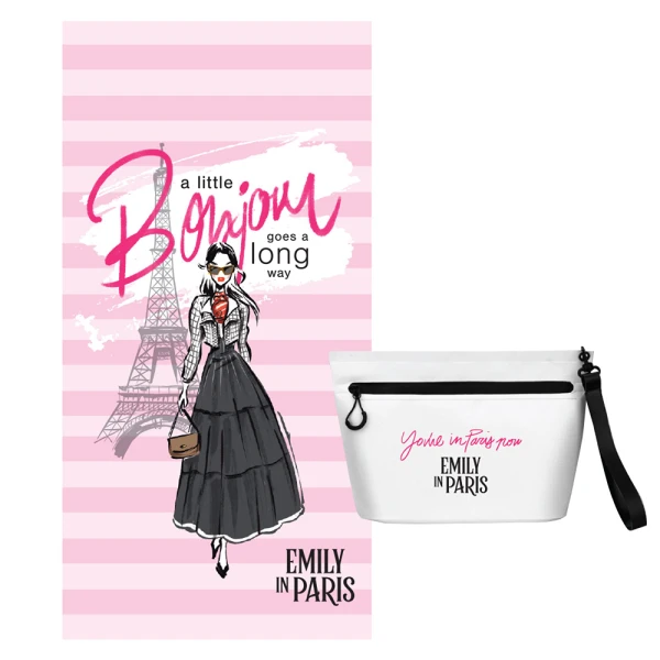 ΠΕΤΣΕΤΑ ΘΑΛΑΣΣΗΣ MICROFIBER 70Χ150 εκ. ΜΕ ΝΕΣΕΣΕΡ EMILY IN PARIS