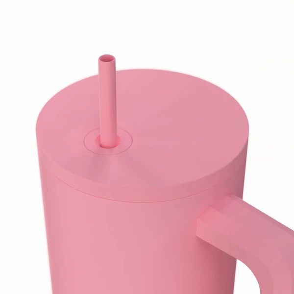 ESTIA HOME ART ΘΕΡΜΟΣ STRAW TUMBLER XL 900ml - ROSE