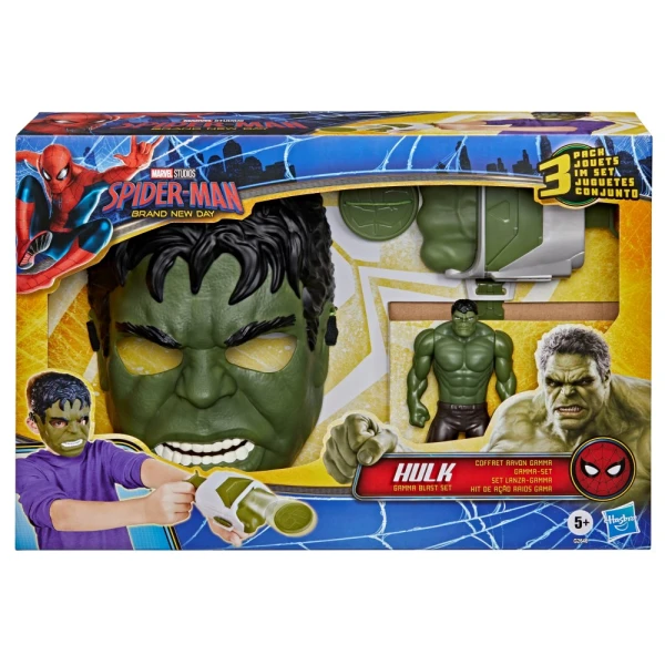 SPIDER-MAN BRAND NEW DAY FIGURE AND ROLE PLAY HULK GAMMA BLAST SET