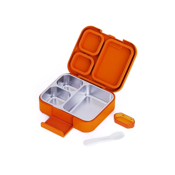 LUNCH BOX SAVE THE AEGEAN 950ml 3 STAINLESS STEEL REMOVABLE COMPARTMENTS THE BIG BUILD