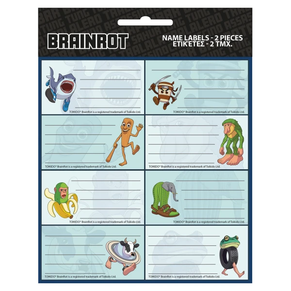STICKER LABELS 2 pcs TOIKIDO BRAINROT