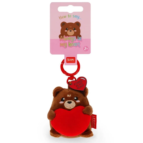 LEGAMI KEY RING SUPER SOFT TINY PLUSH TEDDY BEAR ALWAYS IN MY HEART