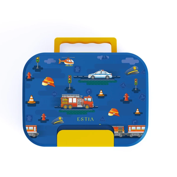 LUNCH BOX SAVE THE AEGEAN 750ml 2 STAINLESS STEEL REMOVABLE COMPARTMENTS CITY HEROES