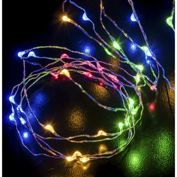 100 LED ΧΡΙΣΤΟΥΓΕΝΝΙΑΤΙΚΑ ΦΩΤΑΚΙΑ MICRO-LED ΠΟΛΥΧΡΩΜΑ