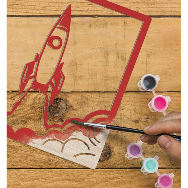 SPLAT PLANET WOODEN ART CRAFT KIT SPACESHIP