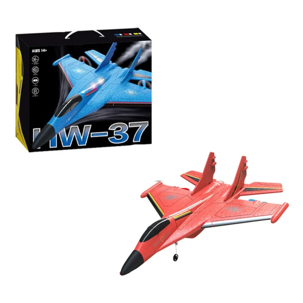 2.4GHZ REMOTE-CONTROLLED FOAM AIRPLANE RED WITH USB, MULTI-DIRECTIONAL, SMART GYROSCOPE