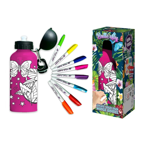 SPLAT PLANET ΠΑΙΔΙΚΟ ΠΑΓΟΥΡΙ ΑΛΟΥΜΙΝΙΟΥ ΖΩΓΡΑΦΙΚΗΣ BUTTERFLY 600ml ΜΕ ΑΝΕΞΙΤΗΛΟΥΣ ΜΑΡΚΑΔΟΡΟΥΣ