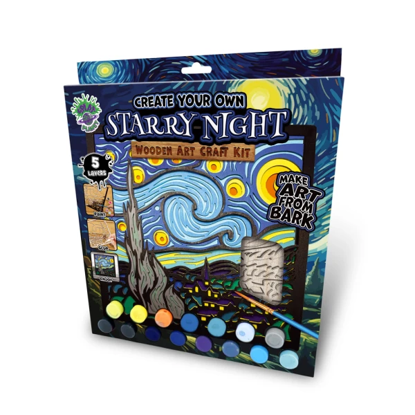 SPLAT PLANET ΞΥΛΙΝΟ ΣΕΤ ΧΕΙΡΟΤΕΧΝΙΑΣ STARRY NIGHT WOOD ART 25X25εκ.