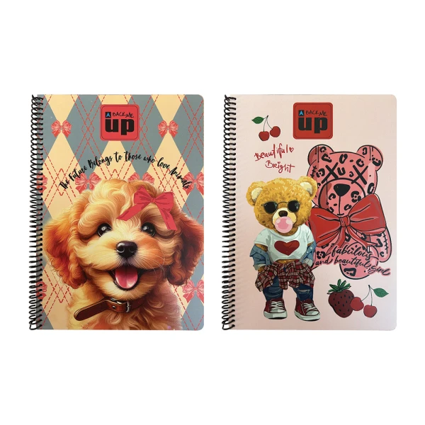 BACK ME UP ΤΕΤΡΑΔΙΟ ΣΠΙΡΑΛ Α4 2 ΘΕΜΑΤΑ 70 ΦΥΛΛΑ FASHION BEAR & SCOTCH DOG - 2 ΣΧΕΔΙΑ