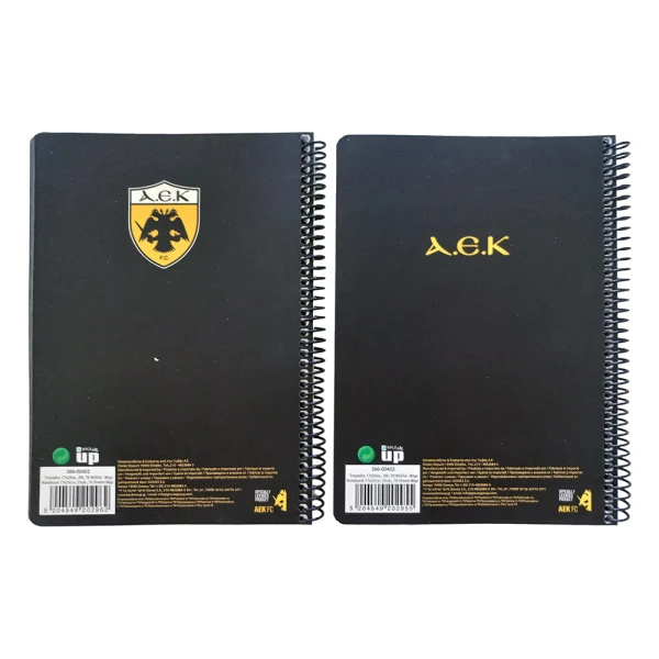 BACK ME UP SPIRAL NOTEBOOK 17x25 2 SUBJECTS 70 SHEETS AEK OFFICIAL - 2 DESIGNS