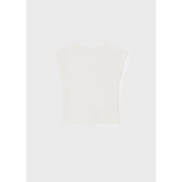 MAYORAL SHORT SLEEVES BLOUSE GRAPHIC ECRU