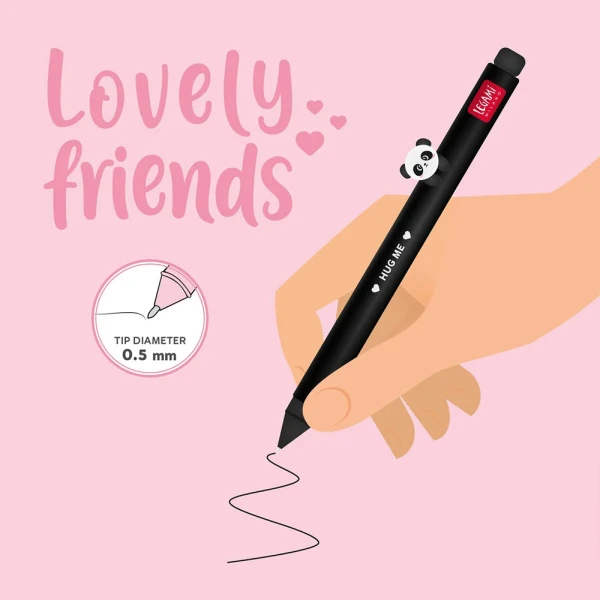LEGAMI ΣΤΥΛΟ GEL ANIMAL DECORATION LOVE FRIENDS - PANDA