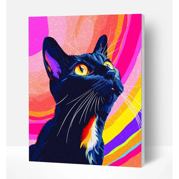 SPLAT PLANET ΣΕΤ DIAMOND PAINTING ΣΕ ΚΑΜΒΑ ΜΕ ΤΕΛΑΡΟ 30Χ40 εκ. BLACK CAT