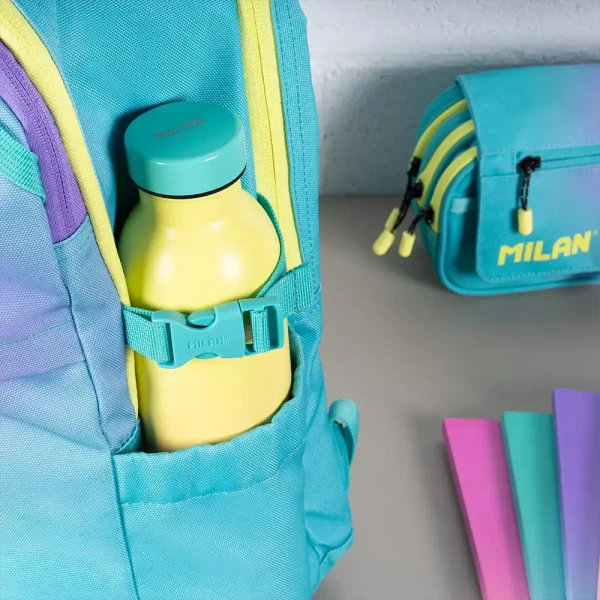 MILAN BACKPACK WITH 5 COMPARTMENTS 45.5X28X17.5 cm SUNSET COLLECTION TURQUOISE