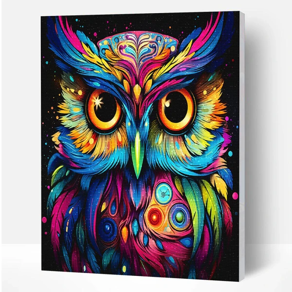 SPLAT PLANET ΣΕΤ DIAMOND PAINTING ΣΕ ΚΑΜΒΑ ΜΕ ΤΕΛΑΡΟ 40X30 εκ. OWL