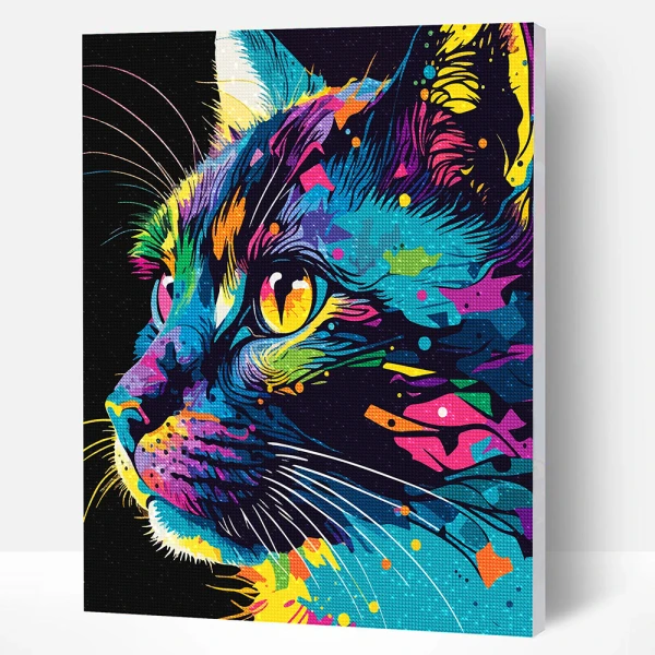 SPLAT PLANET ΣΕΤ DIAMOND PAINTING ΣΕ ΚΑΜΒΑ ΜΕ ΤΕΛΑΡΟ 40X30 εκ. BRIGHT CAT