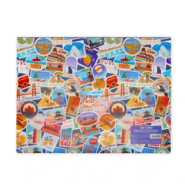 LEGAMI FOLDER WITH BUTTON FOLD & ORDER - TRAVEL STICKERS