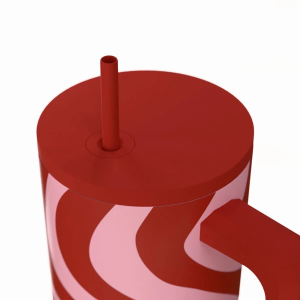 ESTIA HOME ART ΘΕΡΜΟΣ STRAW TUMBLER XL 900ml - CORAL WAVES