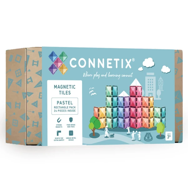 CONNETIX ΜΑΓΝΗΤΙΚΑ ΤΟΥΒΛΑΚΙΑ PASTEL RECTANGLE 24 τεμ.