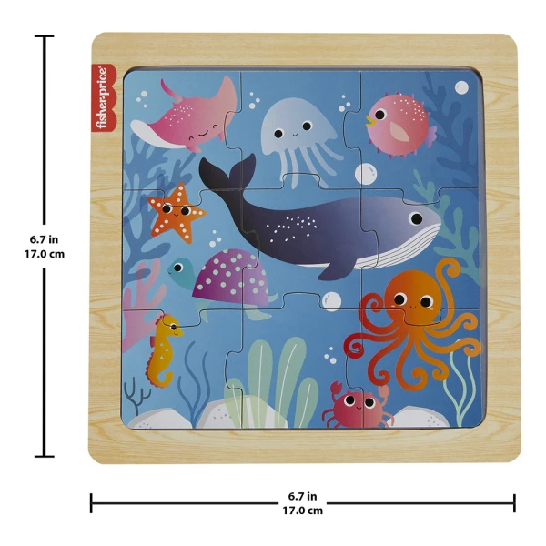 FISHER PRICE ΞΥΛΙΝΟ ΠΑΖΛ 10 τεμ. ΖΩΑ ΘΑΛΑΣΣΗΣ