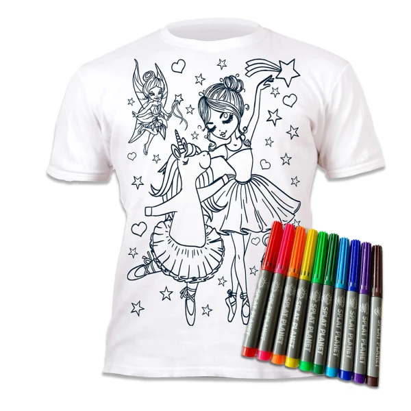 SPLAT PLANET ΠΛΕΝΟΜΕΝΟ T-SHIRT ΖΩΓΡΑΦΙΚΗΣ UNICORN BALLERINA ΜΕ ΜΑΡΚΑΔΟΡΟΥΣ (5-6 ΕΤΩΝ)