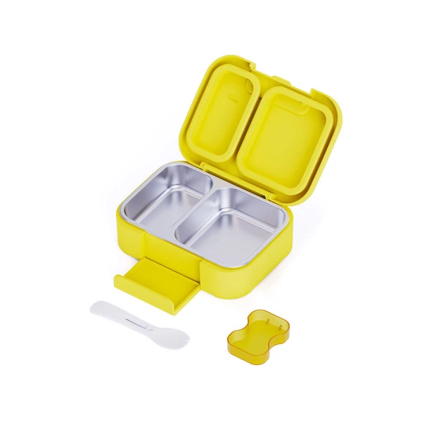 LUNCH BOX SAVE THE AEGEAN 750ml 2 STAINLESS STEEL REMOVABLE COMPARTMENTS PET PARTY
