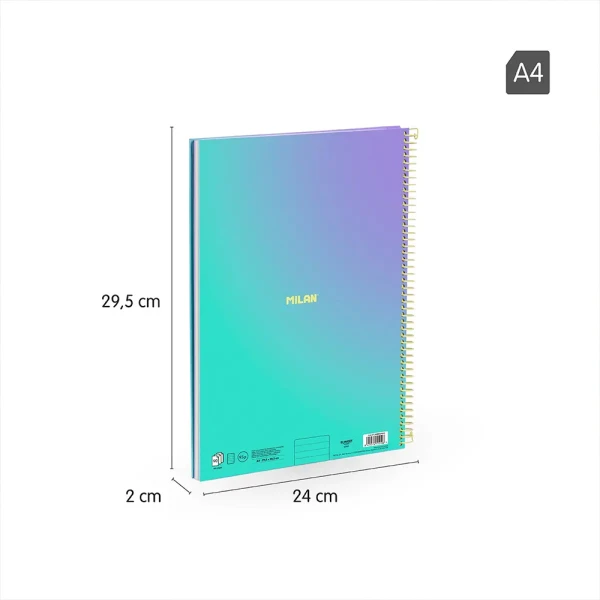 MILAN ΤΕΤΡΑΔΙΟ ΣΠΙΡΑΛ A4 90 ΦΥΛΛΑ SUNSET COLLECTION ΤΥΡΚΟΥΑΖ