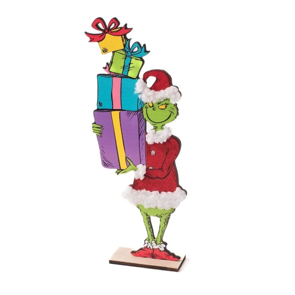 ΞΥΛΙΝΟ ΕΠΙΤΡΑΠΕΖΙΟ ΔΙΑΚΟΣΜΗΤΙΚΟ GRINCH HOLDING GIFTS 28 εκ.