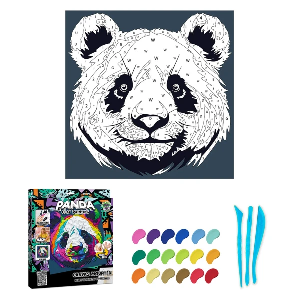 SPLAT PLANET ΣΕΤ ΖΩΓΡΑΦΙΚΗΣ ΜΕ ΠΗΛΟ ΣΕ ΚΑΜΒΑ 30X30 εκ. PANDA