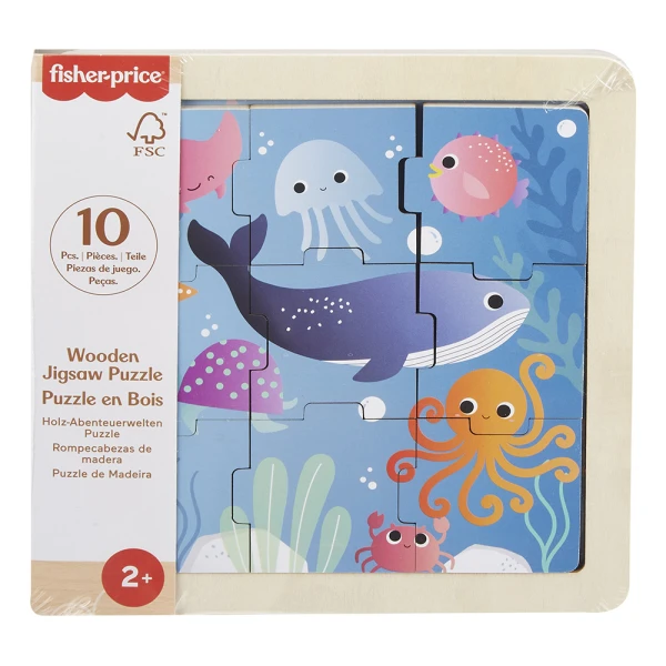 FISHER PRICE ΞΥΛΙΝΟ ΠΑΖΛ 10 τεμ. ΖΩΑ ΘΑΛΑΣΣΗΣ