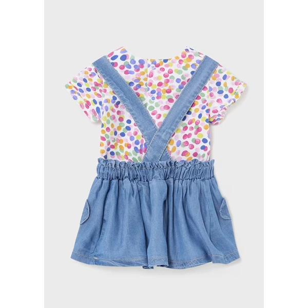 MAYORAL SET SKIRT DUNGAREES DENIM