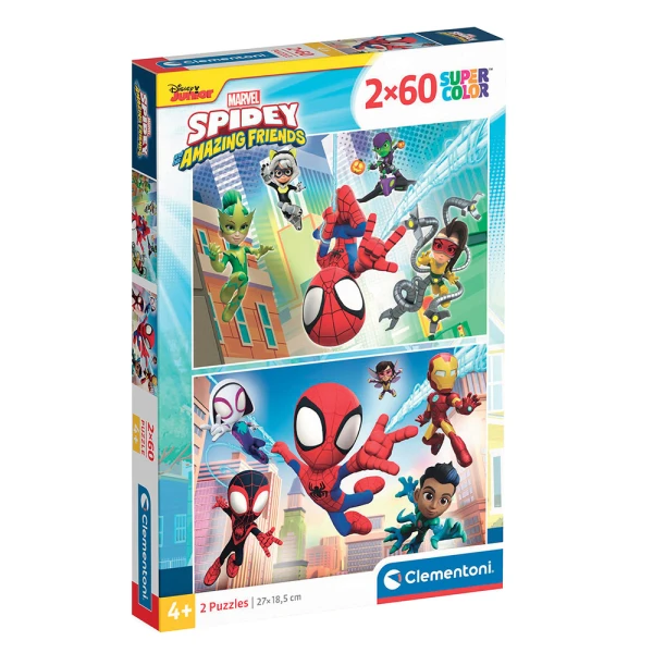 CLEMENTONI ΠΑΙΔΙΚΟ ΠΑΖΛ SUPER COLOR MARVEL SPIDEY ΚΑΙ ΟΙ ΑΠΙΘΑΝΟΙ ΦΙΛΟΙ ΤΟΥ 2X60 τμχ