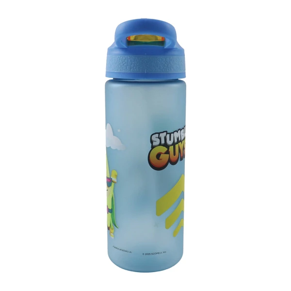 PLASTIC WATER BOTTLE 600ml WITH STRAW STUMBLE GUYS