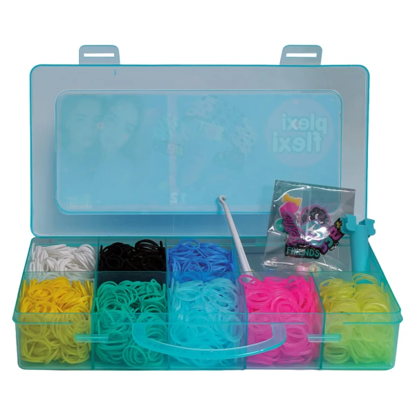 PLEXI-FLEXI BFF CASE 2400 RUBBER BANDS & 12 ACCESSORIES - 2 COLOURS 