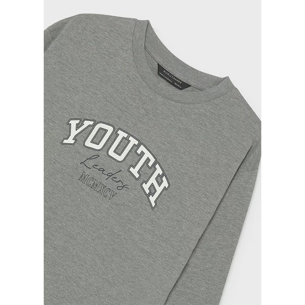 MAYORAL T-SHIRT ΜΑΚΡΥΜΑΝΙΚΟ BASIC ΓΚΡΙ ΣΚΟΥΡΟ