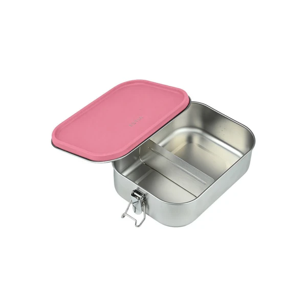 ESTIA HOME ARTS STAINLESS STEEL FOOD CONTAINER WITH DIVIDER 1200ML – ROSE