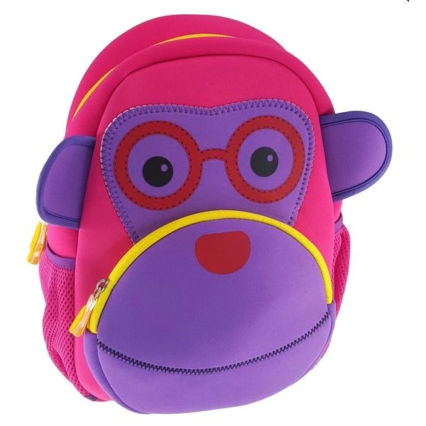 INFANT\'S BACKPACK ANIMAL FRIENDS FUSCHIA MONKEY