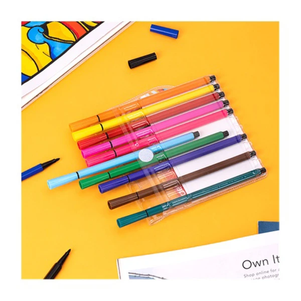 DELI TRIANGULAR WASHABLE COLORUN MARKERS 12 COLOURS 1-1.2mm