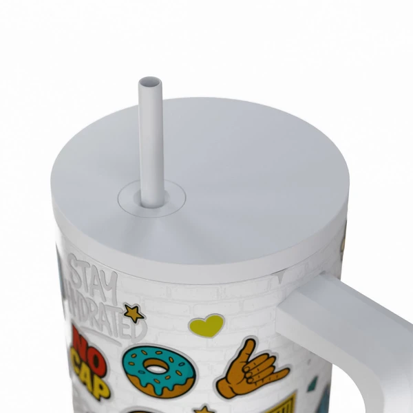 ESTIA HOME ART ΘΕΡΜΟΣ STRAW TUMBLER XL 900ml - URBAN VIBES