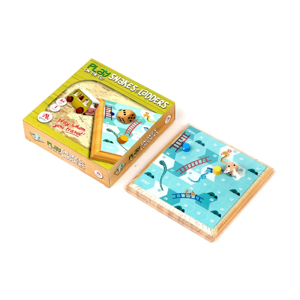ΞΥΛΙΝΟ ΕΠΙΤΡΑΠΕΖΙΟ PLAY ON THE GO - SNAKES & LADDERS